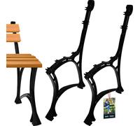 KOTARBAU® Lot de 2 pieds de banc noirs 740x510 mm Châssis de banc en aluminium Métal Banc de jardin Métal Patins de banc Pieds de banc Pieds de banc pour banc Banc de parc