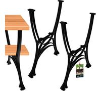 KOTARBAU® Lot de 2 pieds de table 69 x 56 cm Piètement de table Aluminium Jardin Pieds de table Pieds de table Métal Noir Pied de table Patins de table Pieds de meuble Pieds de table Table de parc Pie