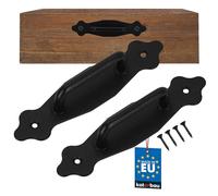 KOTARBAU® Lot de 2 poignées de meuble - 155 mm - Noir - En acier revêtu par pulvérisation - Poignées pour armoires de cuisine - Design élégant - Poignées de tiroir