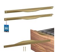 KOTARBAU Lot de 2 poignées de meuble - 320/340 mm - Or mat - ZnAl - Poignées pour armoire de cuisine - Poignée de tiroir - Poignée de porte d'armoire - Poignée de bord
