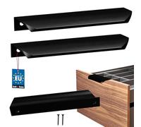KOTARBAU Lot de 2 poignées de meuble - Poignées d'armoire - 148 mm - Noir mat - ZnAl - Poignées à vis arrière - Poignée de bord - Poignées de tiroir - Cuisine - Moderne