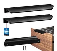 KOTARBAU Lot de 2 poignées de meuble - Poignées d'armoire - 180 mm - Noir mat - ZnAl - Poignées à vis arrière - Poignée de bord - Poignées de tiroir - Cuisine - Moderne