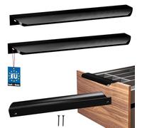 KOTARBAU Lot de 2 poignées de meuble - Poignées d'armoire - 212 mm - Noir mat - ZnAl - Poignées à vis arrière - Poignée de bord - Poignées de tiroir - Cuisine - Moderne