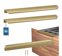 KOTARBAU Lot de 2 poignées de meuble - Poignées d'armoire - 276 mm - Or mat - ZnAl - Poignées à vis arrière - Poignée de bord - Poignées de tiroir - Cuisine - Moderne