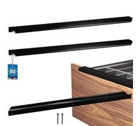 KOTARBAU Lot de 2 poignées de meuble - Poignées d'armoire - 436 mm - Noir mat - ZnAl - Poignées à vis arrière - Poignée de bord - Poignées de tiroir - Cuisine - Moderne