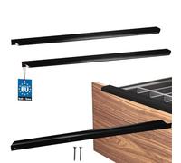 KOTARBAU Lot de 2 poignées de meuble - Poignées d'armoire - 500 mm - Noir mat - ZnAl - Poignées à vis arrière - Poignée de bord - Poignées de tiroir - Cuisine - Moderne