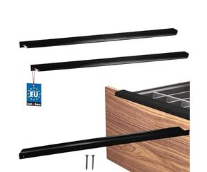 KOTARBAU Lot de 2 poignées de meuble - Poignées d'armoire - 500 mm - Noir mat - ZnAl - Poignées à vis arrière - Poignée de bord - Poignées de tiroir - Cuisine - Moderne