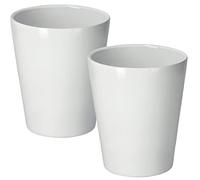 KOTARBAU® Lot de 2 Pots de Fleurs en céramique pour orchidées Hauteur 150 mm Diamètre 120 mm Blanc