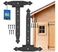 KOTARBAU® Lot de 2 supports en croix de 300 mm pour charnière, plaque de construction, ferrure de porte, raccord en bois, charnières en T, revêtement par pulvérisation