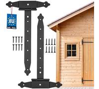 KOTARBAU® Lot de 2 supports en croix de 350 mm pour charnière, plaque de montage, ferrures de porte, raccords en bois, charnières en T, revêtement par pulvérisation