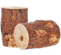 KOTARBAU® Lot de 2 Torches suédoises avec mèche d'allumage - Bougie de Jardin dans Un Bloc de Bois - en Mousse de Bois - pour Barbecue, Pique-Nique, Jardin - Normes