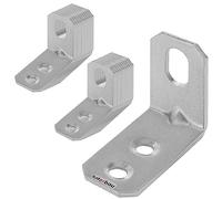 KOTARBAU Lot de 25 Équerres réglables 25 x 35 x 16 mm Équerres de bordure Connecteur d'angle Équerres Euro Équerre à trou oblong Ouverture réglable Nervure Connecteur en bois Équerre de montage