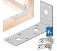 KOTARBAU® Lot de 25 raccords d'angle 100 x 50 x 35 mm en acier galvanisé argenté pour charges lourdes - Équerre de meuble - Tôle d'angle en bois - Équerre en métal stable et durable