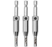 KOTARBAU® Lot de 3 forets à charnière auto-centrés en acier HSS, lot de 3 pièces, 2 mm, 2,8 mm, 3,6 mm, tige hexagonale 1/4"