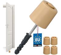 KOTARBAU Lot de 4 butoirs de porte à visser - 43 mm - Beige - Butoir de porte - Montage au sol - Butoir de porte - En caoutchouc