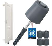KOTARBAU Lot de 4 butoirs de porte à visser - 43 mm - Gris - Butoir de porte - Montage au sol - Butoir de porte - En caoutchouc
