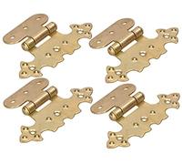 KOTARBAU® Lot de 4 charnières décoratives pour armoire asymétrique rétro en laiton doré vieilli