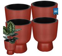 KOTARBAU® Lot de 4 Pot de Fleur Pot Plastique Plante Ø 29 cm avec Bac Intérieur Pot de Jardin Pot de Fleur Exterieur H : 36 cm PVC