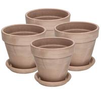 KOTARBAU® Lot de 4 pots de fleurs en terre cuite Moka ⌀ 15 cm pour intérieurs et jardins