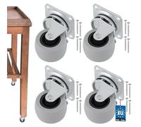 KOTARBAU Lot de 4 roulettes pivotantes de 40 mm de diamètre pour armoire, table et meubles - À visser - Petites, en caoutchouc