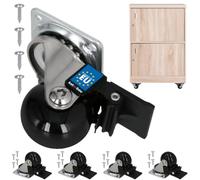 KOTARBAU® Lot de 4 roulettes pour meubles avec frein Ø 35 mm | Roulettes pour meubles, pivotantes à 360°, PC/PU, roulettes de meubles lourdes, respectueuses du sol et silencieuses, noires
