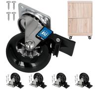 KOTARBAU® Lot de 4 roulettes pour meubles avec frein Ø 50 mm | Roulettes pour meubles, pivotantes à 360°, PC/PU, roulettes de meubles lourdes, respectueuses du sol et silencieuses, noires