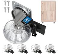 KOTARBAU® Lot de 4 roulettes pour meubles avec frein Ø 50 mm | Roulettes pour meubles, pivotantes à 360°, PC/PU, roulettes de meubles lourdes, respectueuses du sol et silencieuses