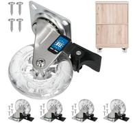KOTARBAU® Lot de 4 roulettes pour meubles avec frein Ø 75 mm | Roulettes pour meubles, pivotantes à 360°, PC/PU, roulettes de meubles lourdes, respectueuses du sol et silencieuses