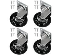 KOTARBAU® Lot de 4 roulettes pour meubles sans frein Ø 75 mm | Roulettes pour meubles, pivotantes à 360°, PC/PU, roulettes de meubles lourdes, respectueuses du sol et silencieuses, noires