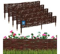 KOTARBAU® Lot de 5 Clôture Bois - Bordure Jardin Extérieur - 100 x 10 cm - Bordure de Jardin en Osier à Planter - Marron - Cloture en Osier - Décoration Extérieure