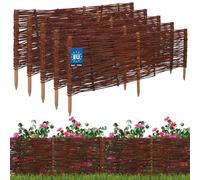 KOTARBAU® Lot de 5 Clôture Bois - Bordure Jardin Extérieur - 100 x 40 cm - Bordure de Jardin en Osier à Planter - Marron - Cloture en Osier - Décoration Extérieure