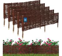 KOTARBAU® Lot de 5 Clôture Bois Bordure Jardin Extérieur 120x30cm Bordure de Jardin en Osier à Planter Marron Cloture en Osier Décoration Extérieure