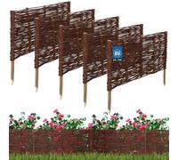 KOTARBAU® Lot de 5 Clôture Bois - Bordure Jardin Extérieur - 60 x 30 cm - Bordure de Jardin en Osier à Planter - Marron - Cloture en Osier - Décoration Extérieure