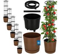 KOTARBAU® : Lot de 5 pots de culture pour tomates, diamètre 29 cm. Pots de fleurs avec support de croissance pour plantes grimpantes. Tour de tomates, 108 cm. Robuste et durable, en plastique, couleur