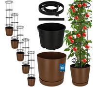 KOTARBAU® : Lot de 5 pots de culture pour tomates, diamètre 39 cm. Pots de fleurs avec support de croissance pour plantes grimpantes. Tour de tomates, hauteur 141 cm. Robuste et durable, en plastique,