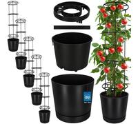KOTARBAU® : Lot de 5 pots de culture pour tomates, diamètre 39 cm. Pots de fleurs avec support de croissance pour plantes grimpantes. Tour de tomates, hauteur 141 cm. Robuste et durable, en plastique 