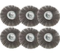 KOTARBAU® Lot de 6 brosses disque 150mm à tige ronde fil d'acier ondulé pour perceuses