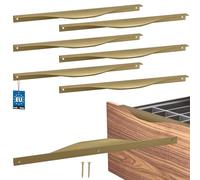 KOTARBAU Lot de 6 poignées de meuble - 320/340 mm - Or mat - ZnAl - Poignées pour armoire de cuisine - Poignée de tiroir - Poignée de porte - Poignée de bord