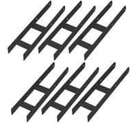 KOTARBAU® Lot de 6 supports de poteau en H pour sceller le béton - 120 mm/600 mm - En acier galvanisé revêtu par pulvérisation - Noir