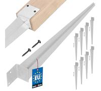 KOTARBAU® Lot de 8 Pièces Support Poteau Bois - Pied de Poteau - 500 mm - Acier Galvanisé - 50 x 60 mm - Argent - pour Clôtures - Pavillons - Pergolas - Résistant à la Corrosion