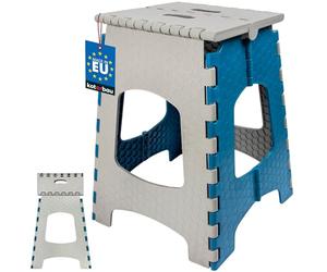 KOTARBAU® Marchepied Pliable, Tabouret Pliant 44 cm, Plastique | Marche Pied, Escabeau Pliant, Tabouret Pliable, Gris + Bleu