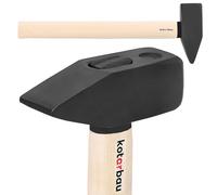 KOTARBAU® Marteau - Acier - 3 kg - Massette - Masse Outil - 50 cm - Marteau Forgeron - Masse pour Fendre Le Bois - Noir Naturel - avec Manche en Bois - Ergonomique