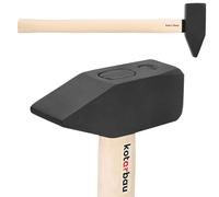 KOTARBAU® Marteau - Acier - 4 kg - Massette - Masse Outil - 60 cm - Marteau Forgeron - Masse pour Fendre Le Bois - Noir Naturel - avec Manche en Bois - Ergonomique