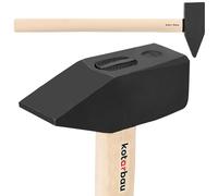 KOTARBAU® Marteau - Acier - 6 kg - Massette - Masse Outil - 70 cm - Marteau Forgeron - Masse pour Fendre Le Bois - Noir Naturel - avec Manche en Bois - Ergonomique