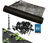 KOTARBAU® Non-tissé contre les mauvaises herbes 3,2 x 100 m Non-tissé contre les mauvaises herbes pour le jardin 50 g/m² PP noir Ancrage de terre Non-tissé contre les mauvaises herbes Perméable à l'ea