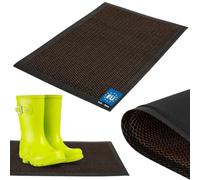 KOTARBAU® Paillasson 40 x 60 cm, paillasson en polyester + PVC | Paillasson d'intérieur et d'entrée, dessous antidérapant, robuste et absorbant, noir + doré