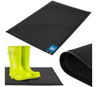 KOTARBAU® Paillasson 45 x 70 cm, paillasson en polyester + PVC | Paillasson d'intérieur et d'entrée, dessous antidérapant, robuste et absorbant, noir + blanc