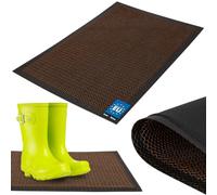 KOTARBAU® Paillasson 45 x 70 cm, paillasson en polyester + PVC | Paillasson d'intérieur et d'entrée, dessous antidérapant, robuste et absorbant, noir + doré