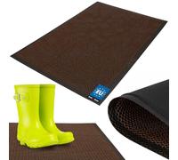 KOTARBAU® Paillasson 60 x 90 cm, paillasson en polyester + PVC | Paillasson d'intérieur et d'entrée, dessous antidérapant, robuste et absorbant, noir + doré