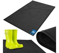 KOTARBAU® Paillasson 80 x 120 cm, paillasson en polyester + PVC | Paillasson d'intérieur et d'entrée, dessous antidérapant, robuste et absorbant, noir + blanc